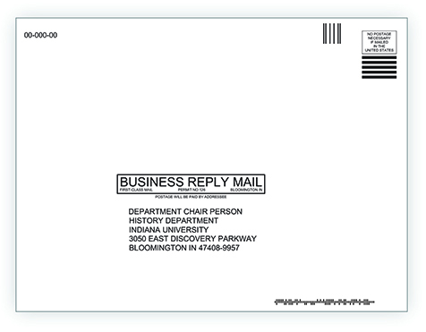 Image demonstrating an business reply card